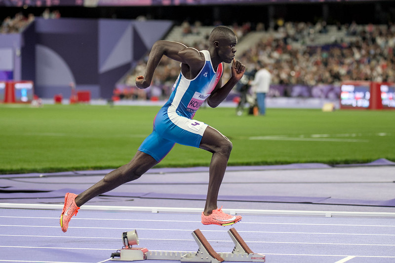 Charles-Antoine Kouakou au départ de sa course